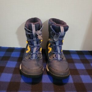 Merrell M-Snow Crush Kids Blue Leather Lace Up Waterproof Winter Boots Sz 13M A2